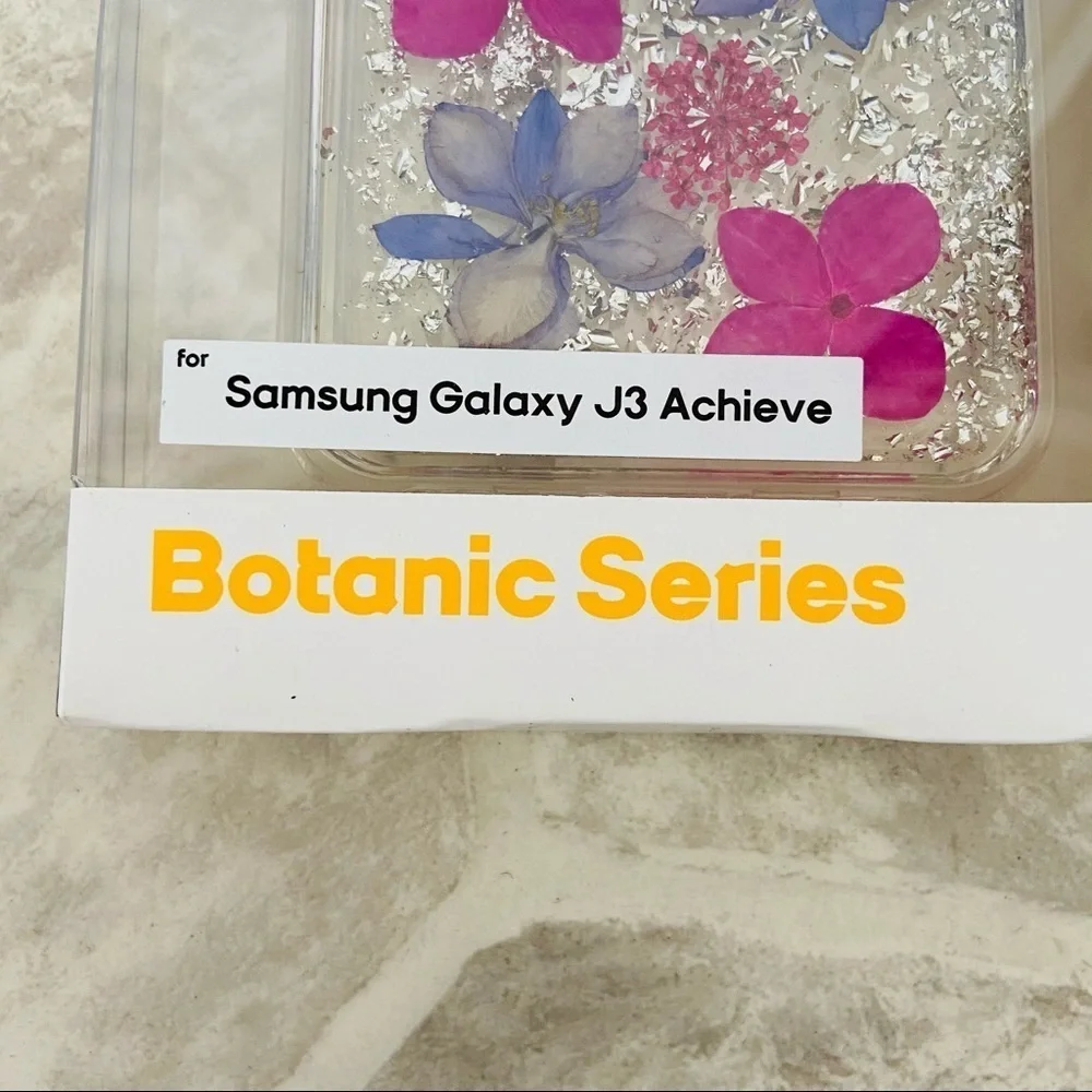 Samsung galaxy J3 achieve pressed flower sparkle botanic series phone case